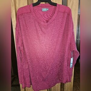 NWT Terra & Sky Sz 4x Sparkling Merlot Waffle Tunic